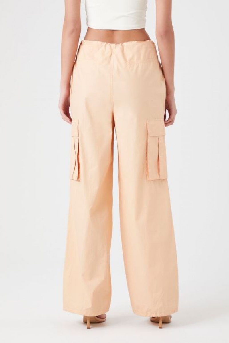 Pantalon Forever 21 Poplin Cargo Joggers Mujer Coral | Kb7yRAHBbBK