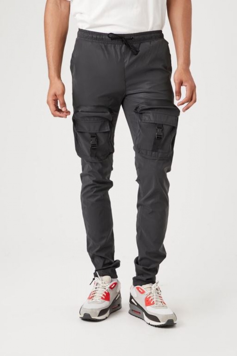 Pantalon Forever 21 Reflective Cargo Joggers Hombre Negras Multicolor | 5LbPg9zC7er