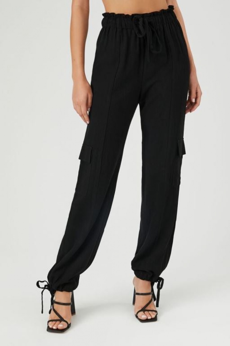 Pantalon Forever 21 Relaxed Cargo Joggers Mujer Negras | ufNS8Beiz6S