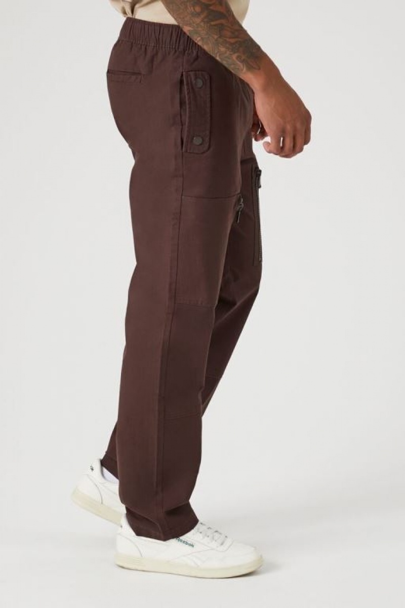 Pantalon Forever 21 Release Buckle Slim Fit Hombre Cocoa | sCrs2hlFvCn