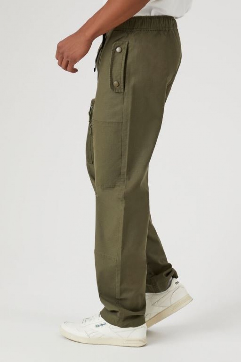 Pantalon Forever 21 Release Buckle Slim Fit Hombre Verde Oliva | 6i28nSqhusX