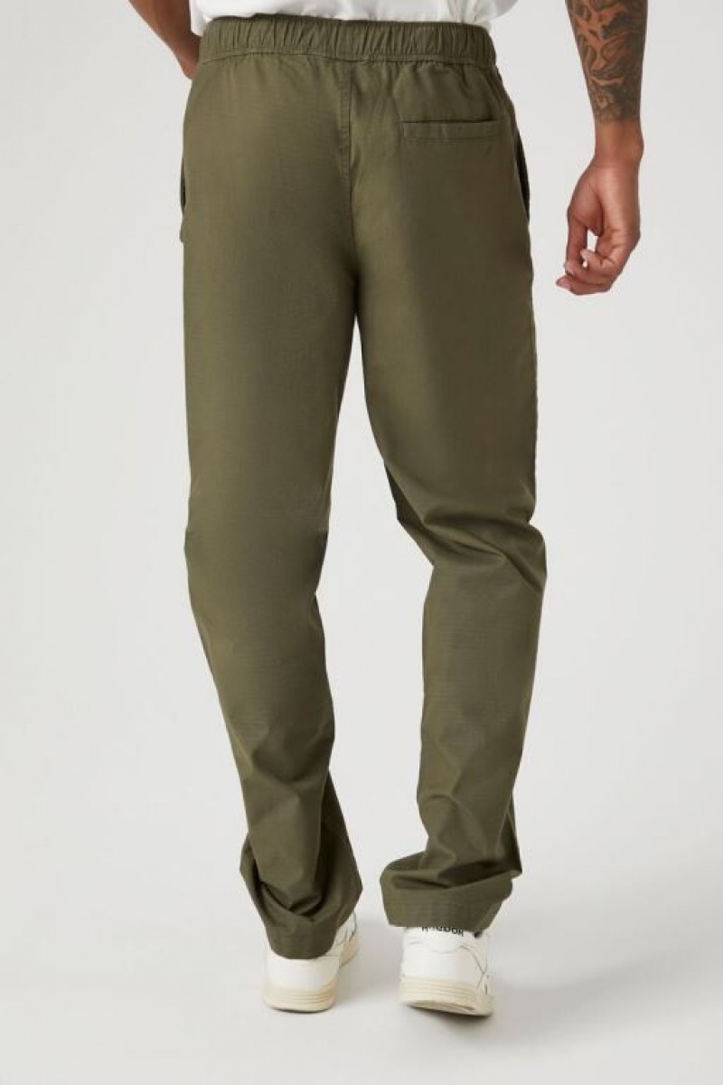 Pantalon Forever 21 Release Buckle Slim Fit Hombre Verde Oliva | 6i28nSqhusX