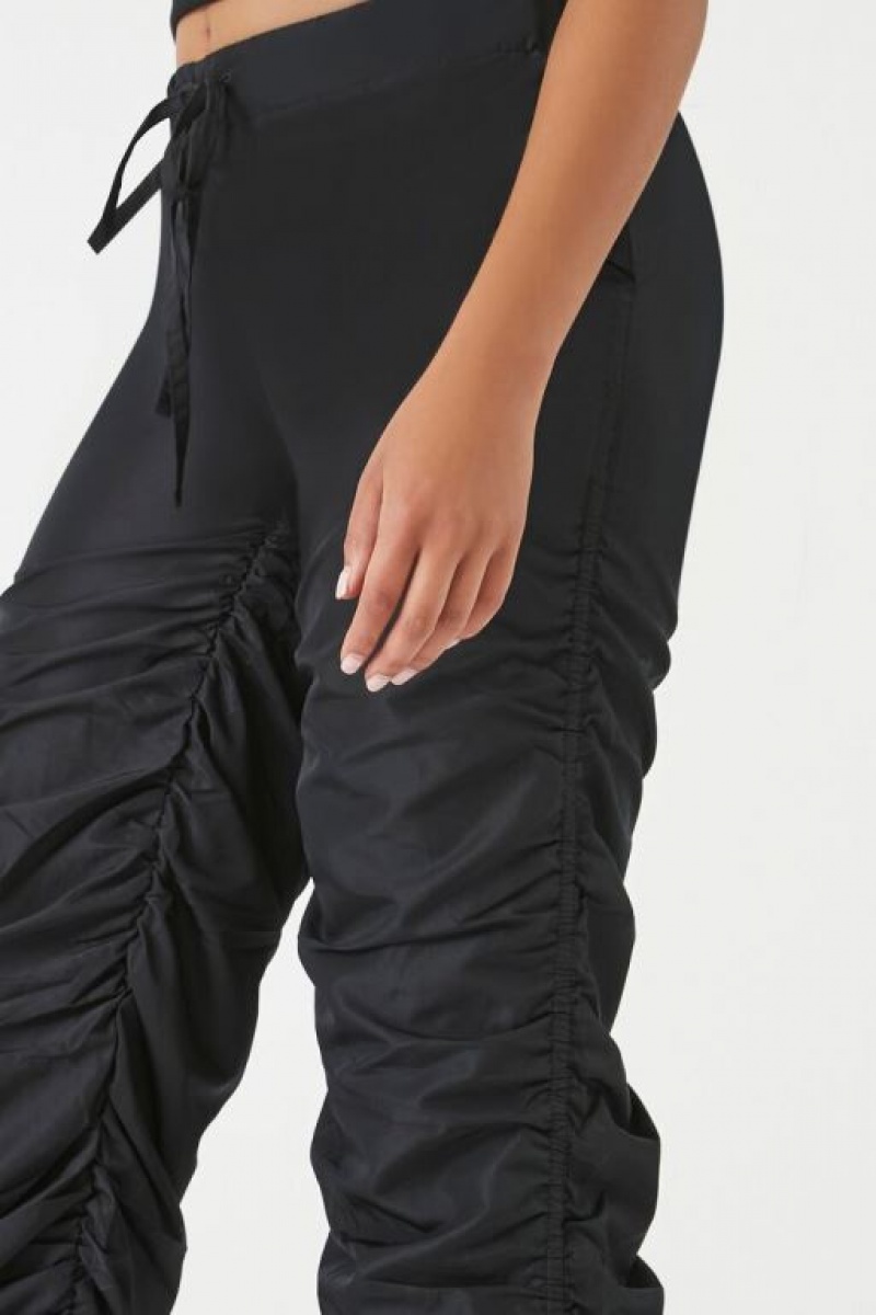 Pantalon Forever 21 Ruched Drawstring Joggers Mujer Negras | vKr4gWEgGpI