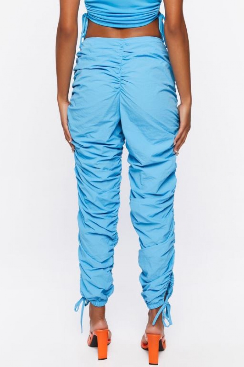 Pantalon Forever 21 Ruched Drawstring Joggers Mujer Azur | ucIHomXuyXN