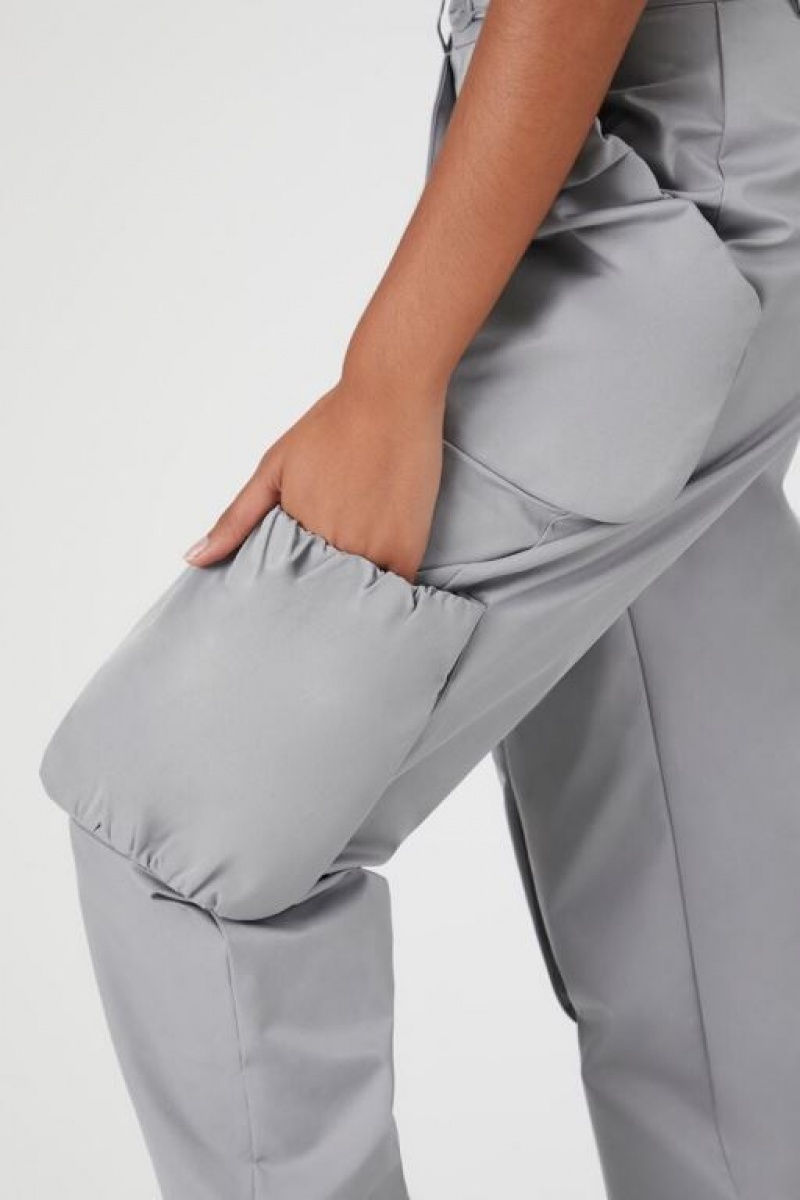 Pantalon Forever 21 Ruched Pocket Joggers Mujer Gris | rfHwLF2temY