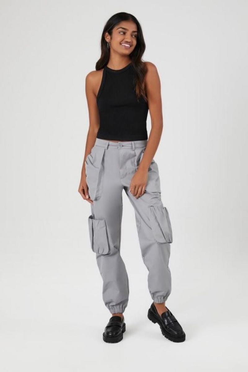 Pantalon Forever 21 Ruched Pocket Joggers Mujer Gris | rfHwLF2temY