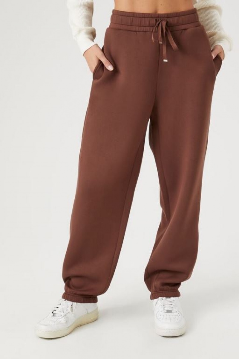 Pantalon Forever 21 Scuba Knit Drawstring Joggers Mujer Chocolate | 4SRuLLkDd84