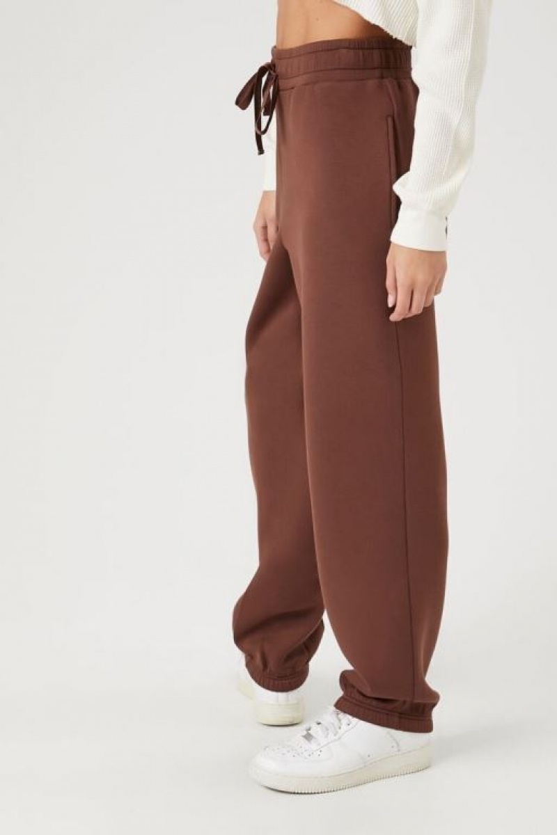 Pantalon Forever 21 Scuba Knit Drawstring Joggers Mujer Chocolate | 4SRuLLkDd84