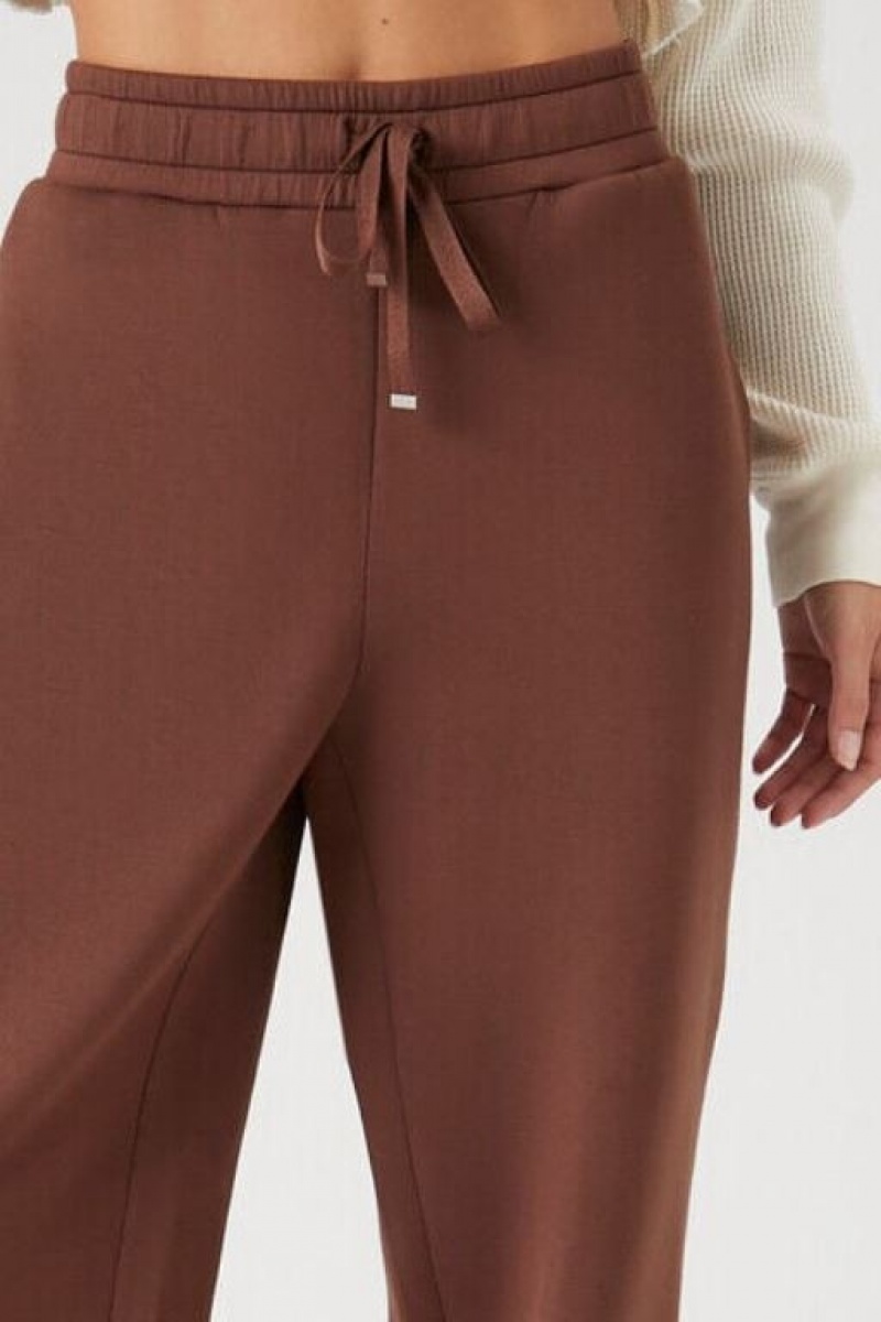 Pantalon Forever 21 Scuba Knit Drawstring Joggers Mujer Chocolate | 4SRuLLkDd84