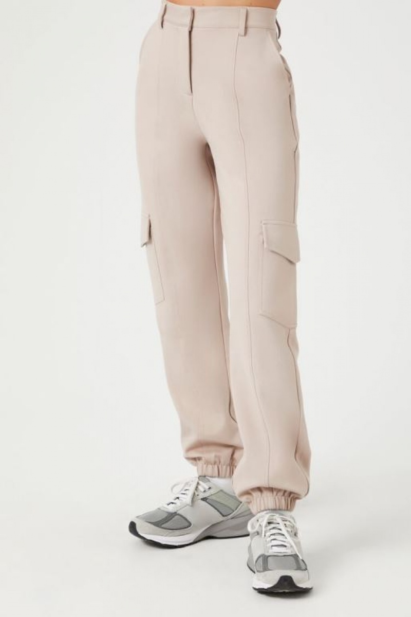 Pantalon Forever 21 Seamed High Rise Cargo Joggers Mujer Goat | pVwpcR2gujH