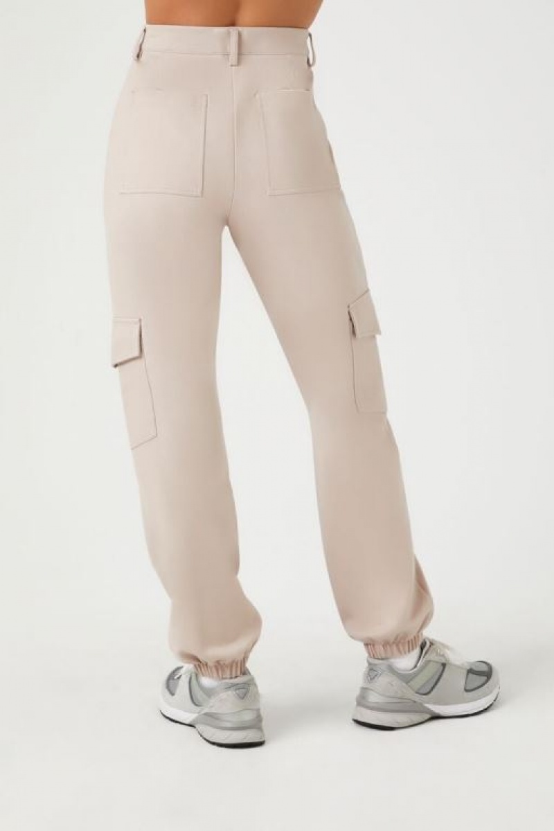 Pantalon Forever 21 Seamed High Rise Cargo Joggers Mujer Goat | pVwpcR2gujH