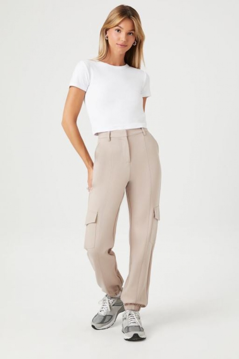 Pantalon Forever 21 Seamed High Rise Cargo Joggers Mujer Goat | pVwpcR2gujH