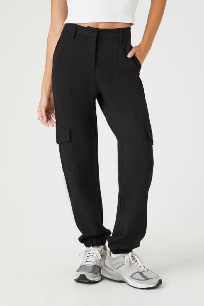 Pantalon Forever 21 Seamed High Rise Cargo Joggers Mujer Negras | 2v3di7ZCW3h