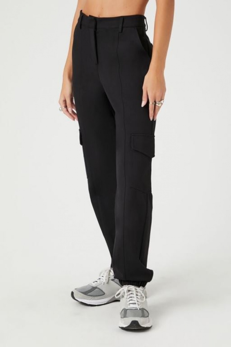 Pantalon Forever 21 Seamed High Rise Cargo Joggers Mujer Negras | 2v3di7ZCW3h