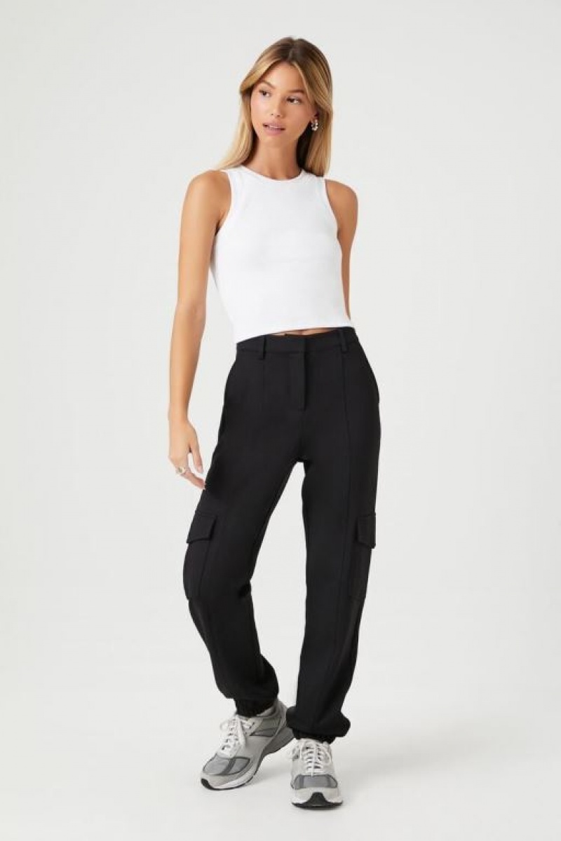 Pantalon Forever 21 Seamed High Rise Cargo Joggers Mujer Negras | 2v3di7ZCW3h