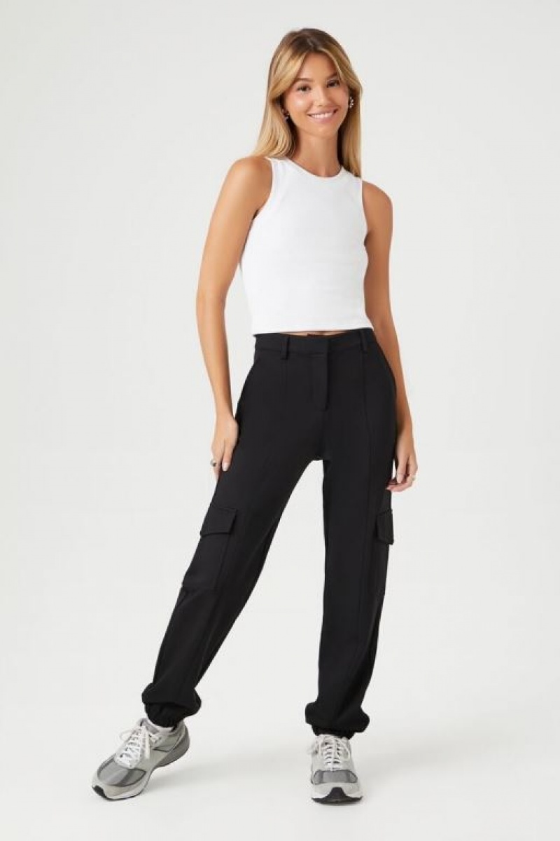 Pantalon Forever 21 Seamed High Rise Cargo Joggers Mujer Negras | 2v3di7ZCW3h