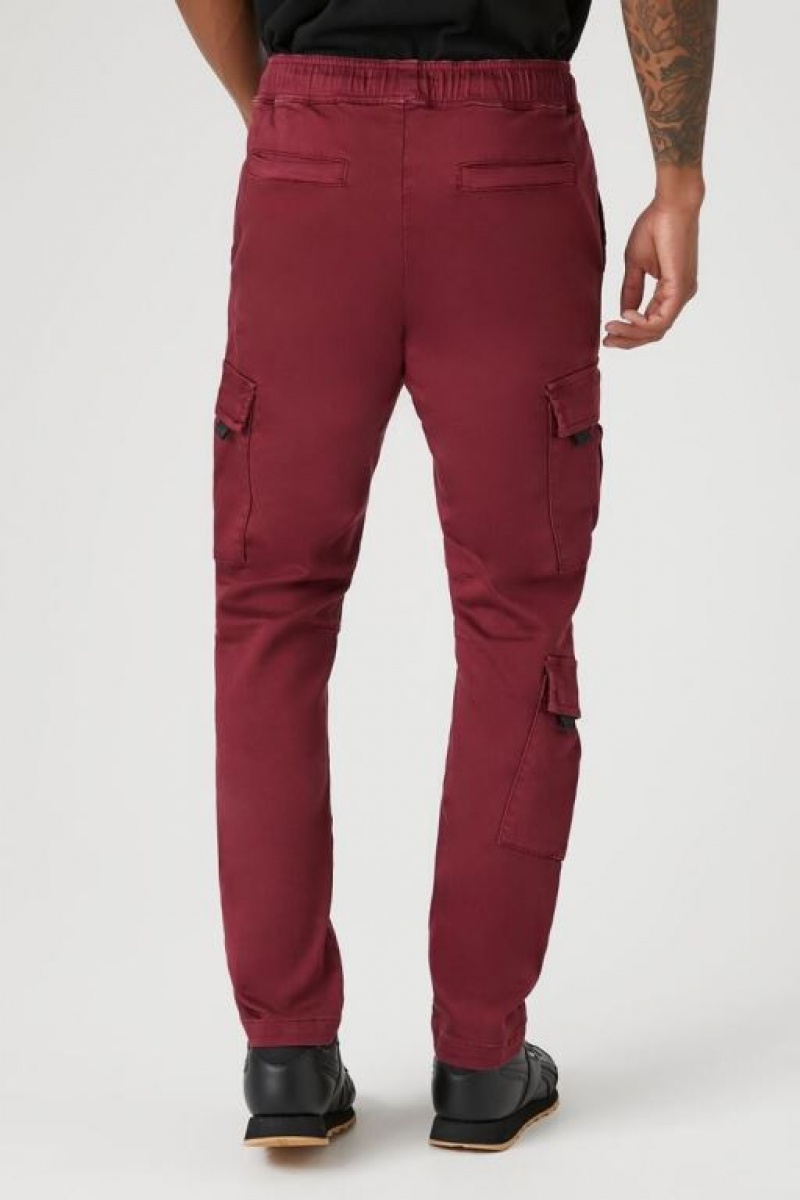 Pantalon Forever 21 Slim Fit Cargo Drawstring Joggers Hombre Rojas | TGzfwz9rsYK