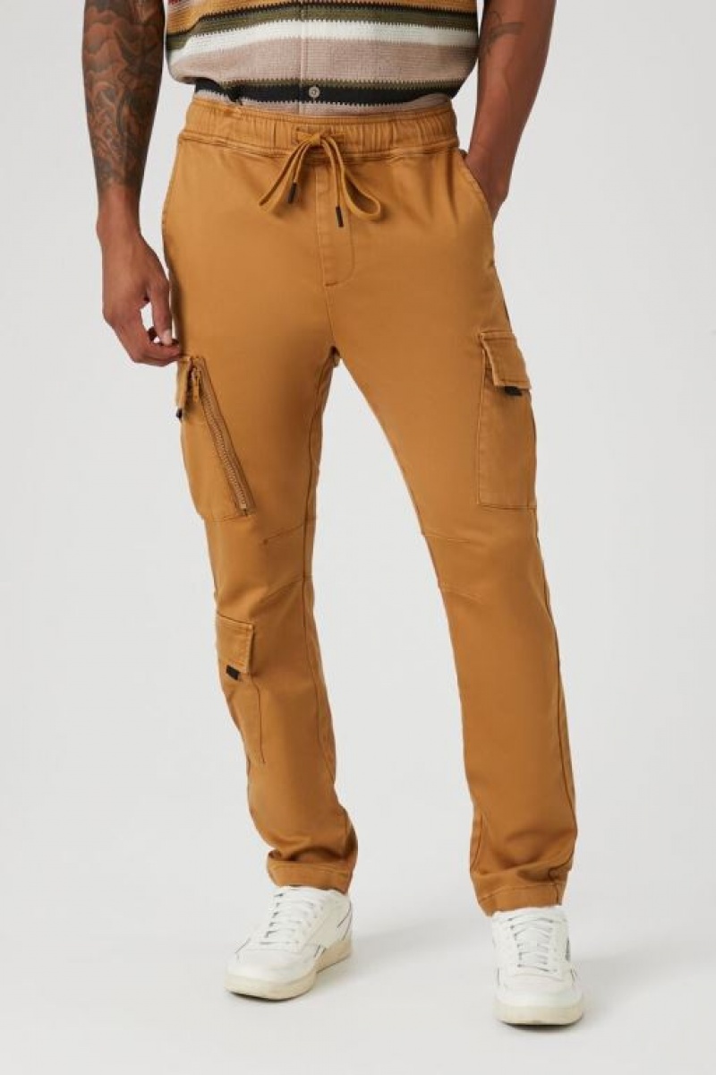 Pantalon Forever 21 Slim Fit Cargo Drawstring Joggers Hombre Marrones | Yekop0VBp42