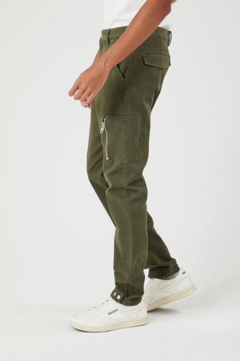 Pantalon Forever 21 Slim Fit Cargo Hombre Verde Oliva | oM9qz0z1p3z