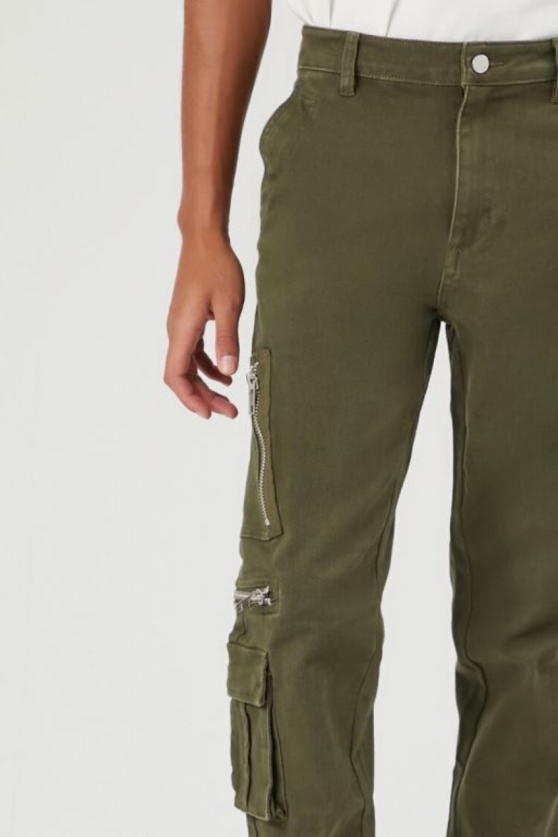 Pantalon Forever 21 Slim Fit Cargo Hombre Verde Oliva | oM9qz0z1p3z