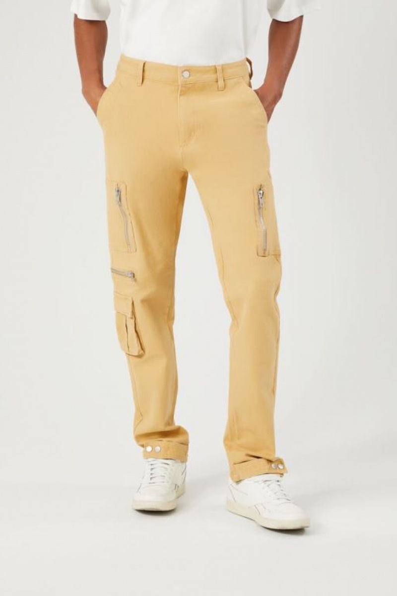 Pantalon Forever 21 Slim Fit Cargo Hombre Marrones | QmClvIvvNOo