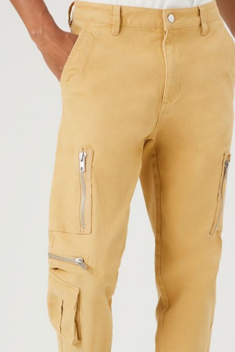 Pantalon Forever 21 Slim Fit Cargo Hombre Marrones | QmClvIvvNOo