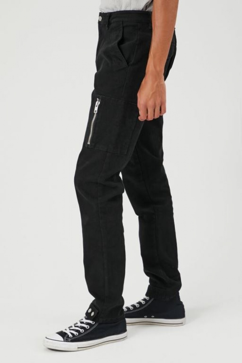 Pantalon Forever 21 Slim Fit Cargo Hombre Negras | 5As8HnK8q97