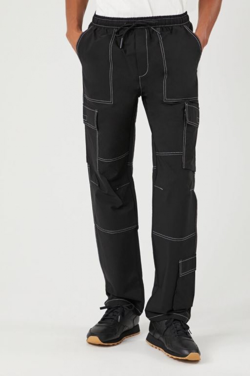 Pantalon Forever 21 Slim Fit Drawstring Hombre Negras | arjWDdK6eL5