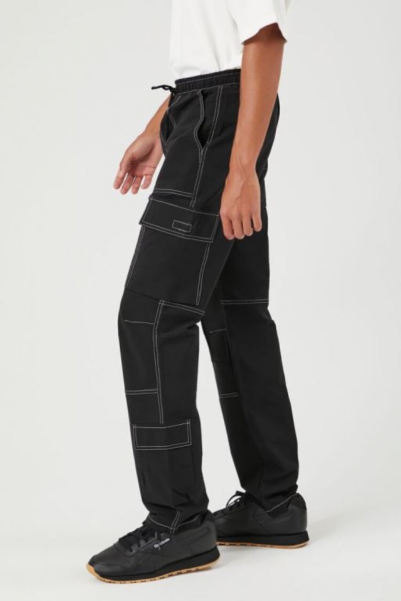 Pantalon Forever 21 Slim Fit Drawstring Hombre Negras | arjWDdK6eL5