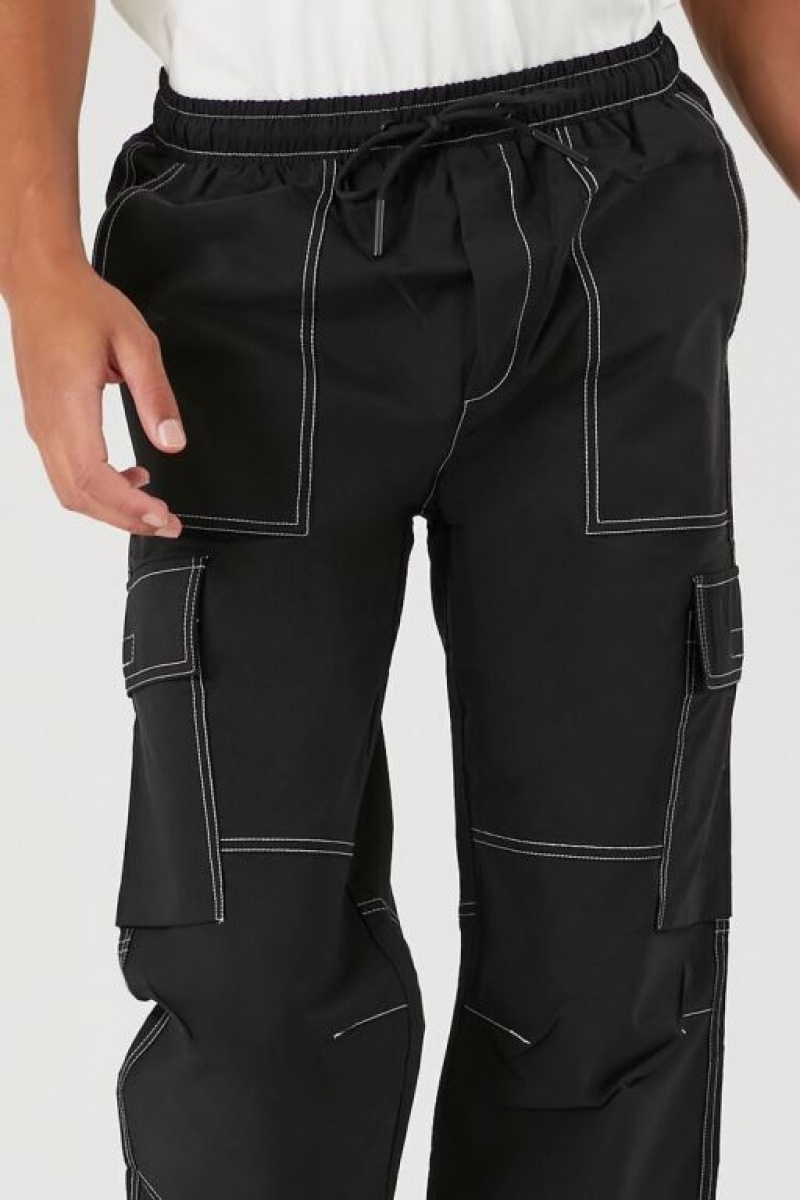 Pantalon Forever 21 Slim Fit Drawstring Hombre Negras | arjWDdK6eL5