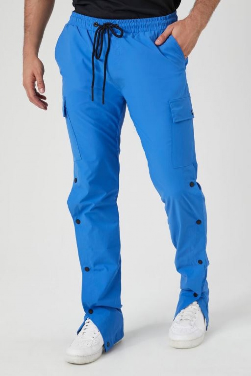 Pantalon Forever 21 Snap Button Cargo Joggers Hombre Azules | ZYpQxaZpVcy