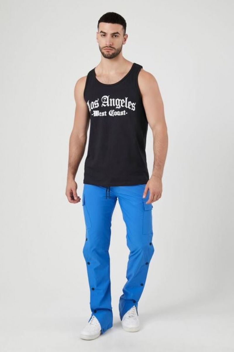 Pantalon Forever 21 Snap Button Cargo Joggers Hombre Azules | ZYpQxaZpVcy