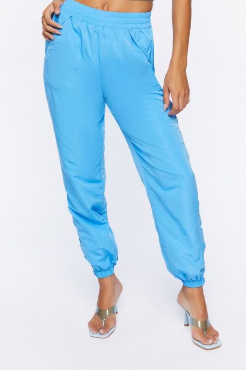 Pantalon Forever 21 Snap Button Joggers Mujer Azur | 90McYod4Hmz