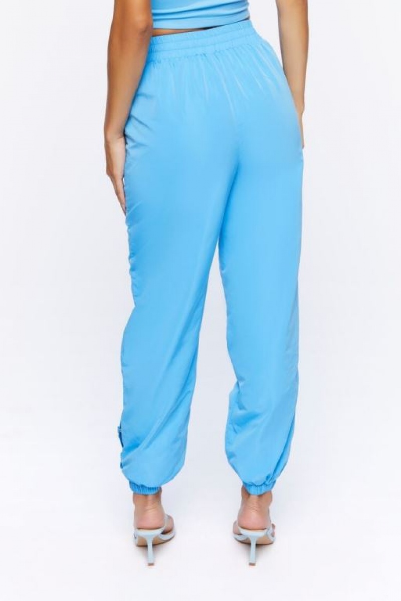 Pantalon Forever 21 Snap Button Joggers Mujer Azur | 90McYod4Hmz