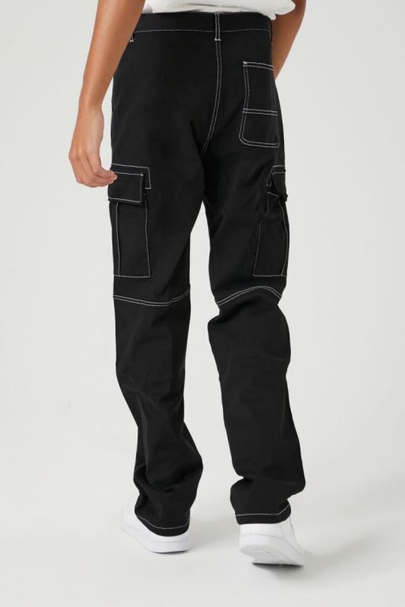 Pantalon Forever 21 Stitched Directo Leg Hombre Negras | tnlanSfzFLh