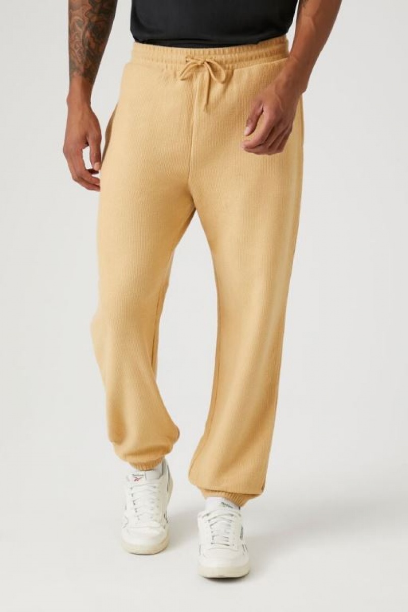 Pantalon Forever 21 Textured Drawstring Joggers Hombre Marrones | mteQFCNUOjZ