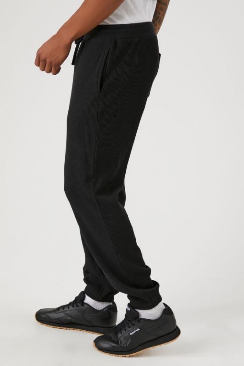 Pantalon Forever 21 Thermal Drawstring Joggers Hombre Negras | tn7KdiwYOLQ