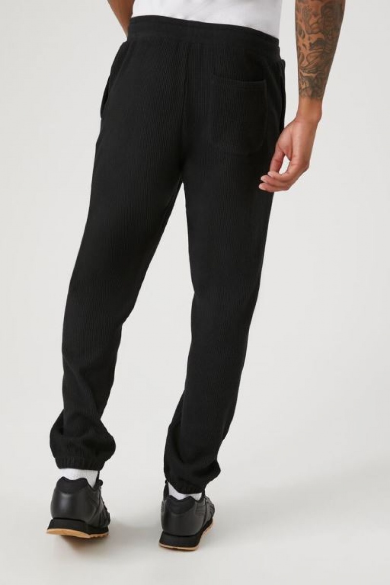 Pantalon Forever 21 Thermal Drawstring Joggers Hombre Negras | tn7KdiwYOLQ