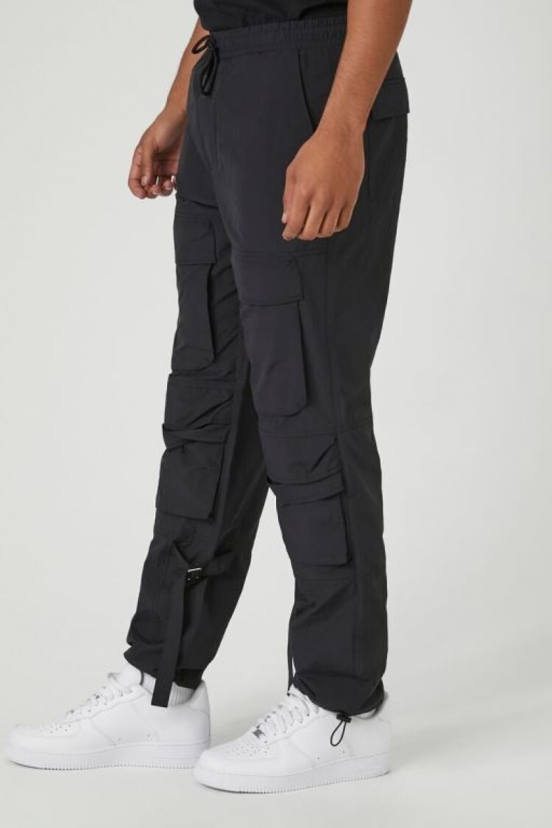 Pantalon Forever 21 Toggle Drawstring Cargo Joggers Hombre Negras | 4kPIw6SBGB6