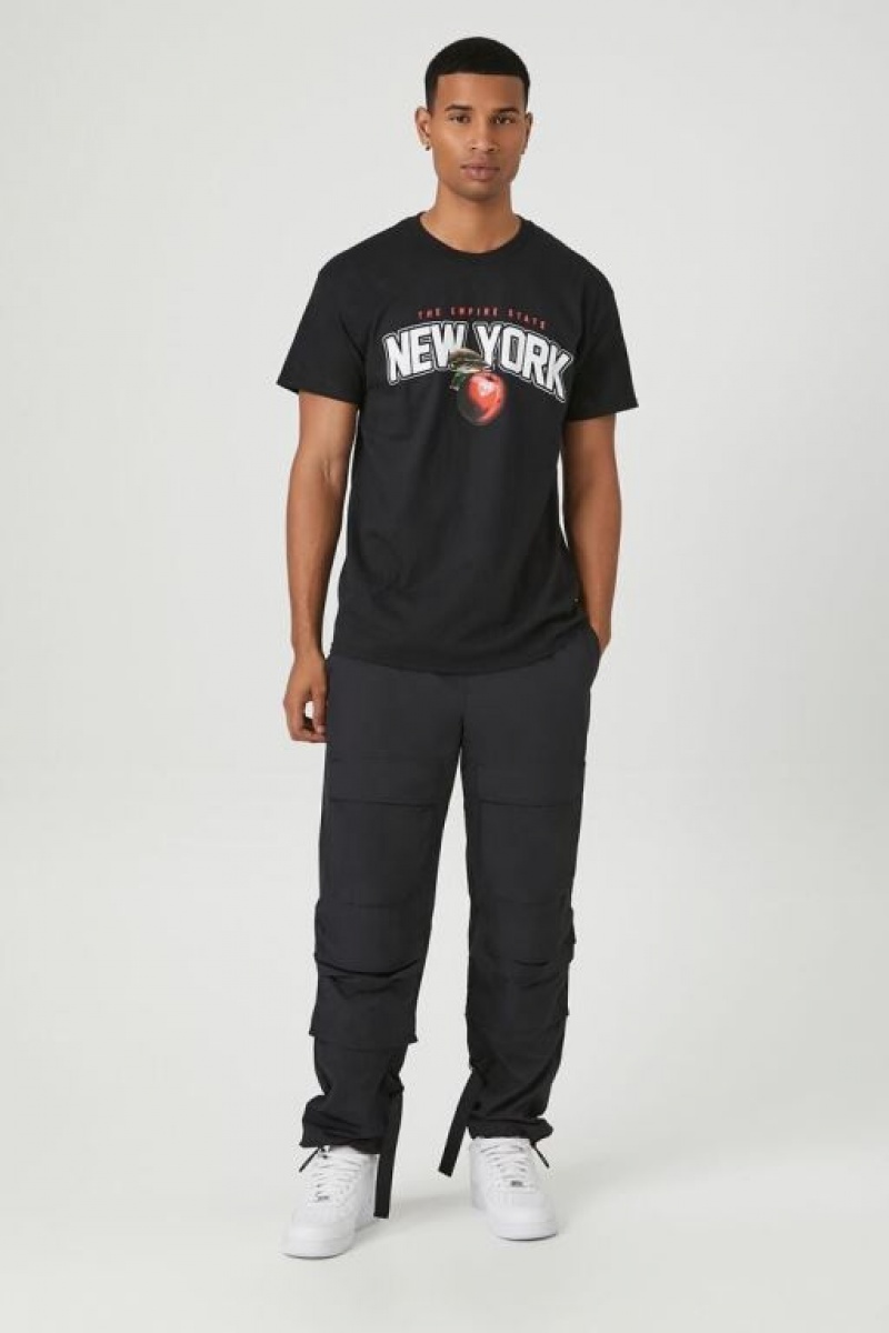 Pantalon Forever 21 Toggle Drawstring Cargo Joggers Hombre Negras | 4kPIw6SBGB6