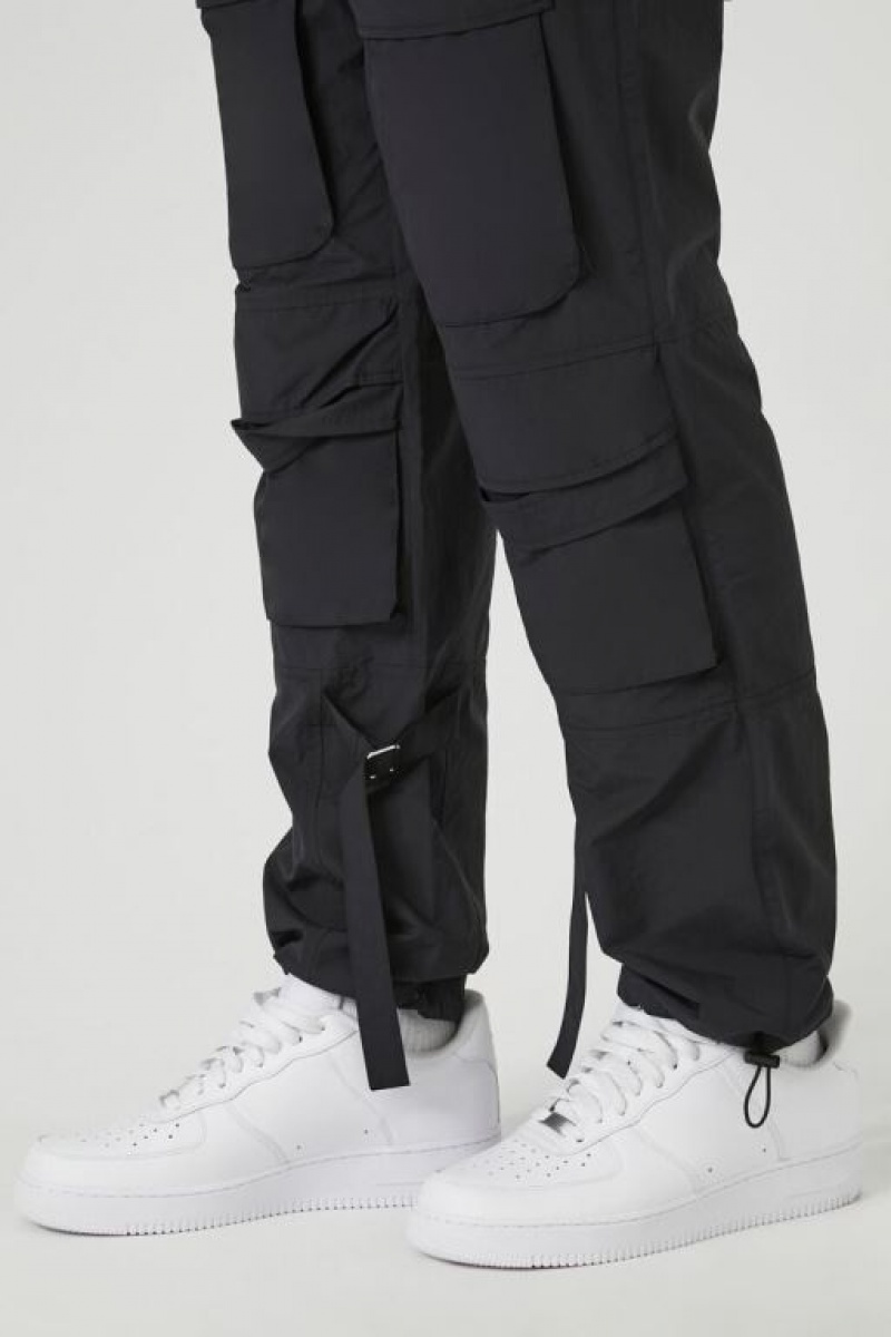 Pantalon Forever 21 Toggle Drawstring Cargo Joggers Hombre Negras | 4kPIw6SBGB6