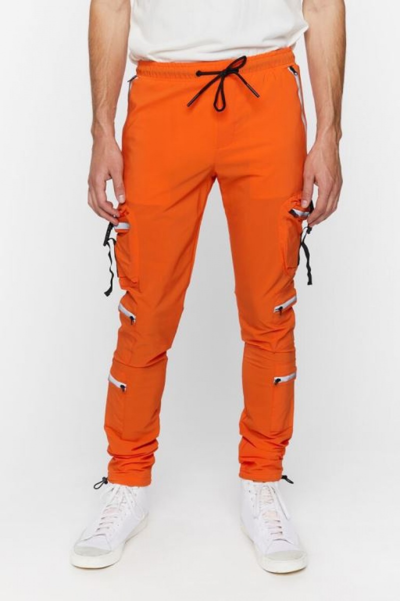 Pantalon Forever 21 Toggle Drawstring Cargo Joggers Hombre Naranjas | wg4Mh97QTnz