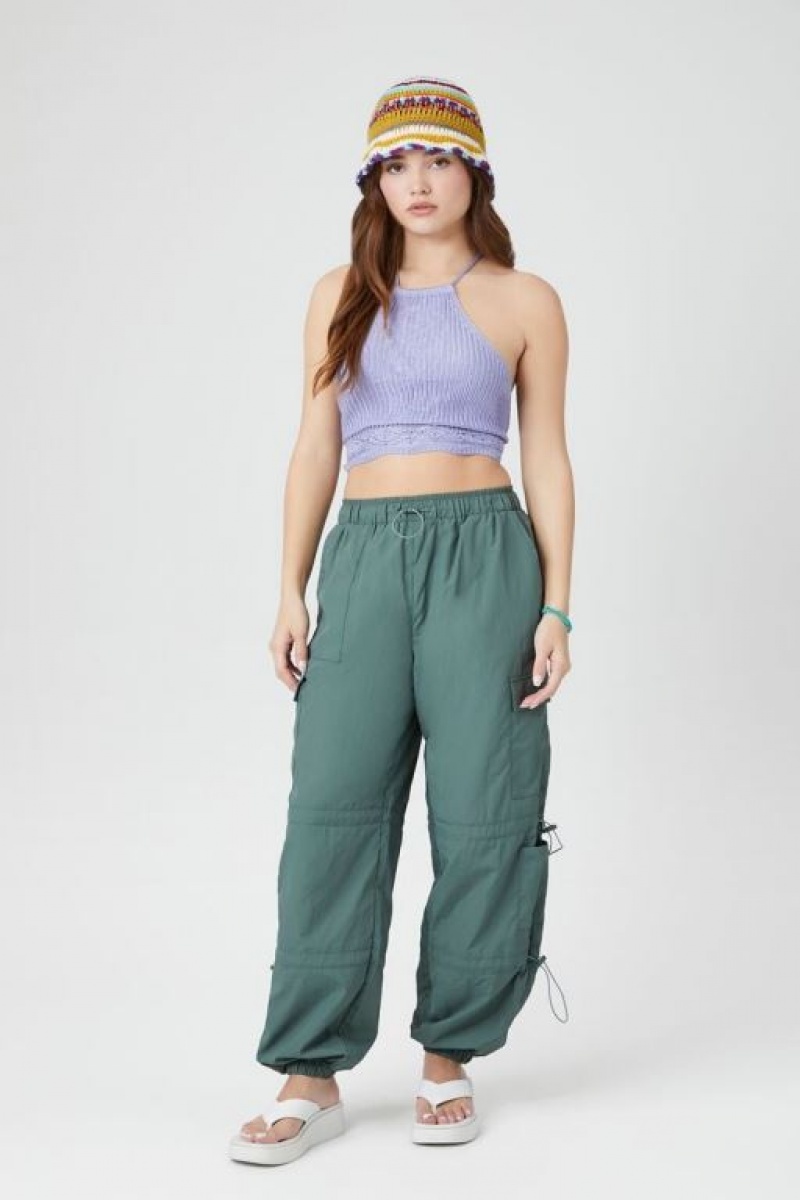 Pantalon Forever 21 Toggle Drawstring Joggers Mujer Gris Verde | lcAzLCUMMV0