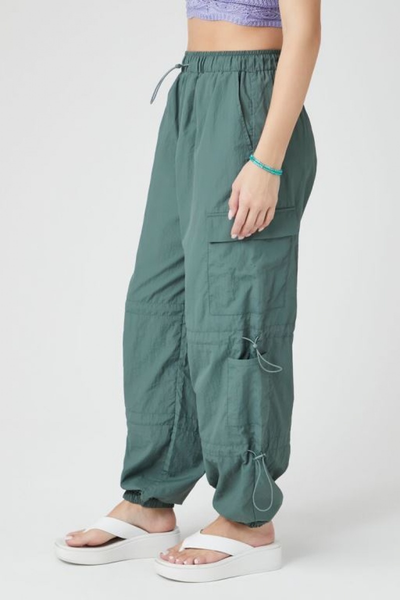 Pantalon Forever 21 Toggle Drawstring Joggers Mujer Gris Verde | lcAzLCUMMV0