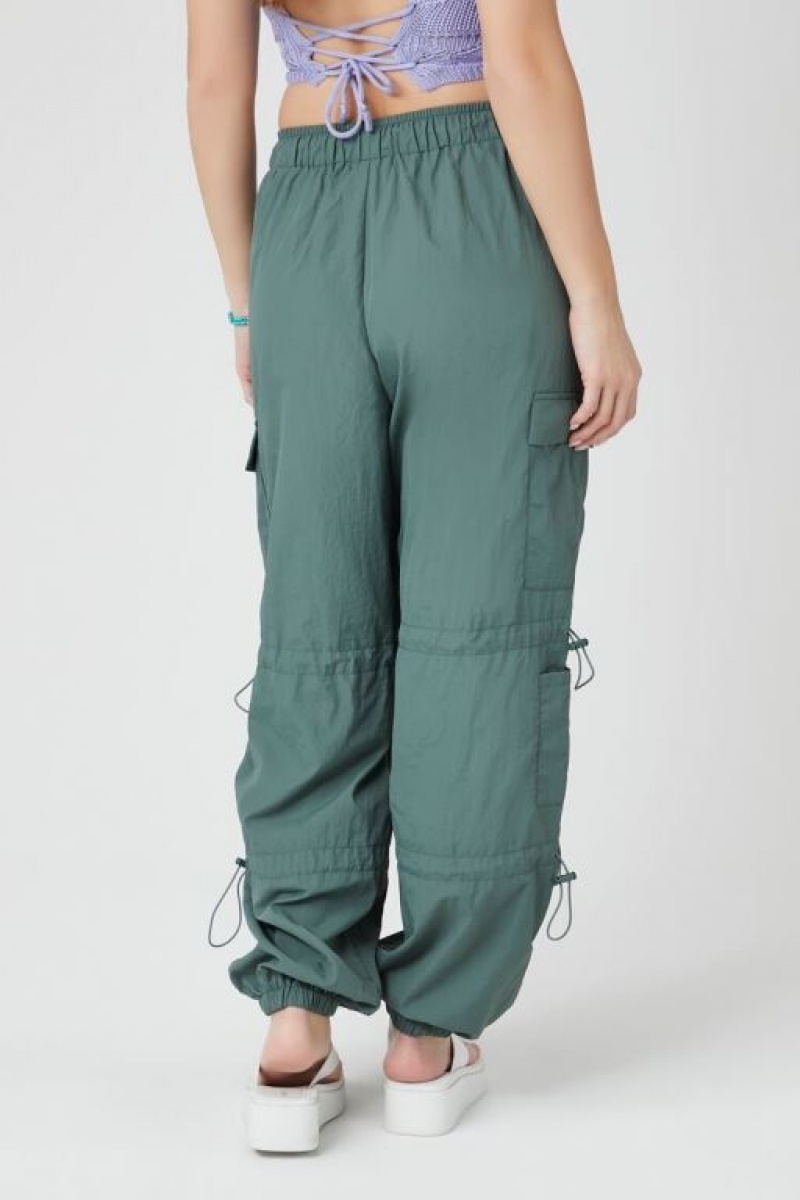 Pantalon Forever 21 Toggle Drawstring Joggers Mujer Gris Verde | lcAzLCUMMV0