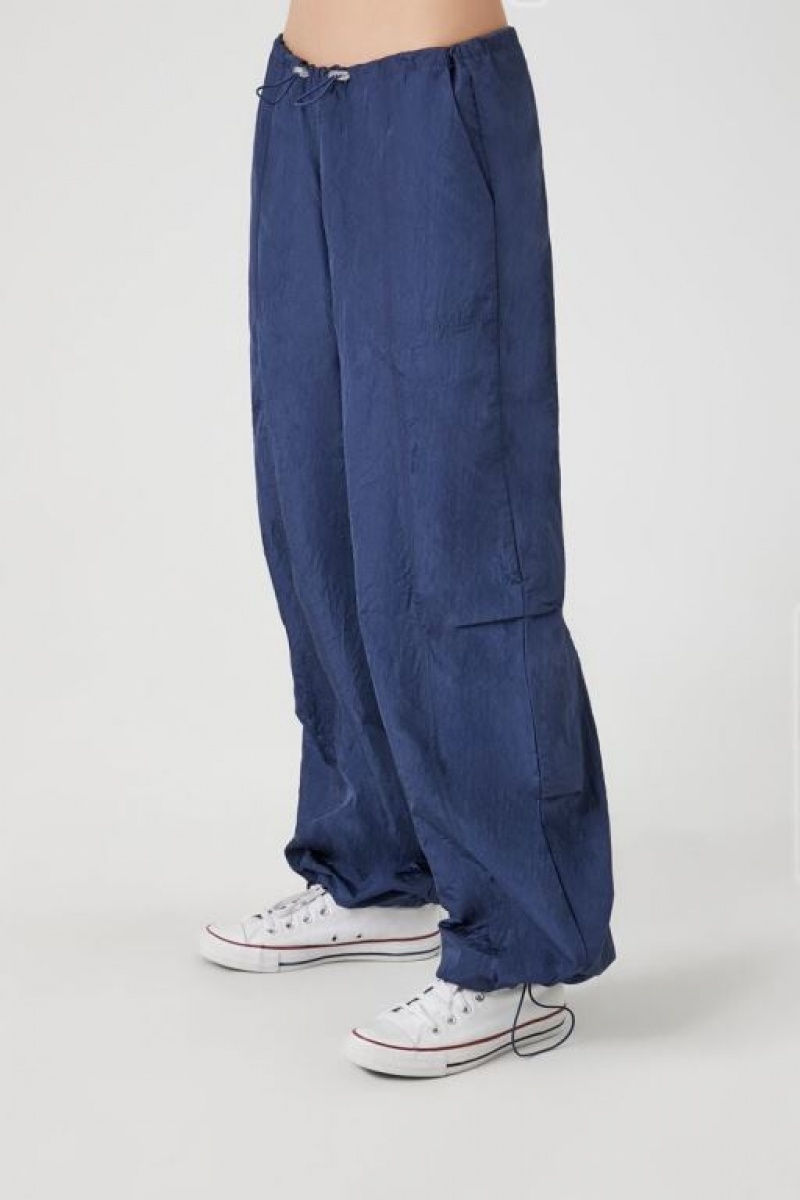 Pantalon Forever 21 Toggle Drawstring Parachute Mujer Azul Marino | cCoMAtOBiju