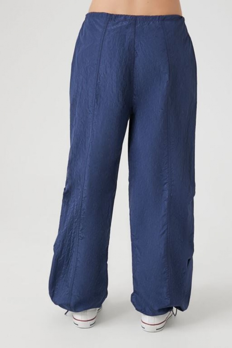 Pantalon Forever 21 Toggle Drawstring Parachute Mujer Azul Marino | cCoMAtOBiju