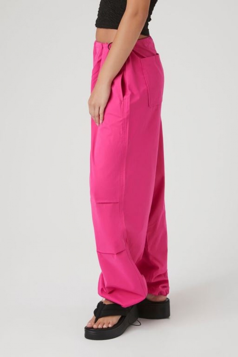 Pantalon Forever 21 Toggle Drawstring Parachute Mujer Fucsia | W6C1jstcqCA