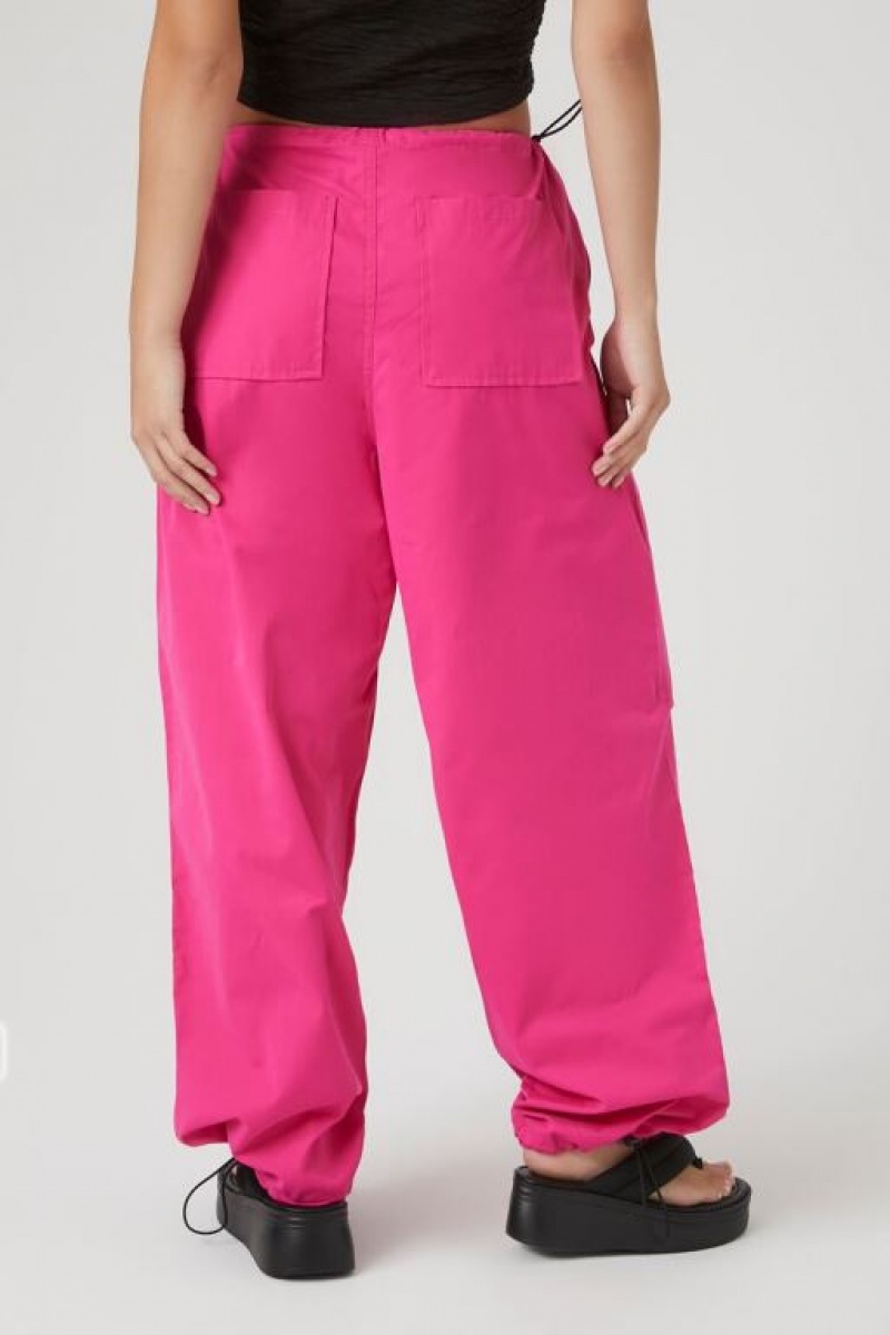 Pantalon Forever 21 Toggle Drawstring Parachute Mujer Fucsia | W6C1jstcqCA