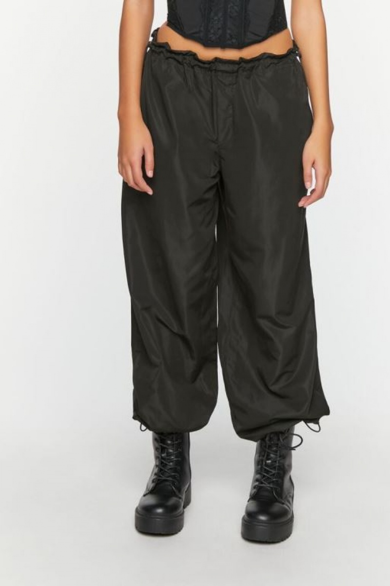 Pantalon Forever 21 Toggle Low Rise Parachute Mujer Negras | kXFeNr2P7Rk